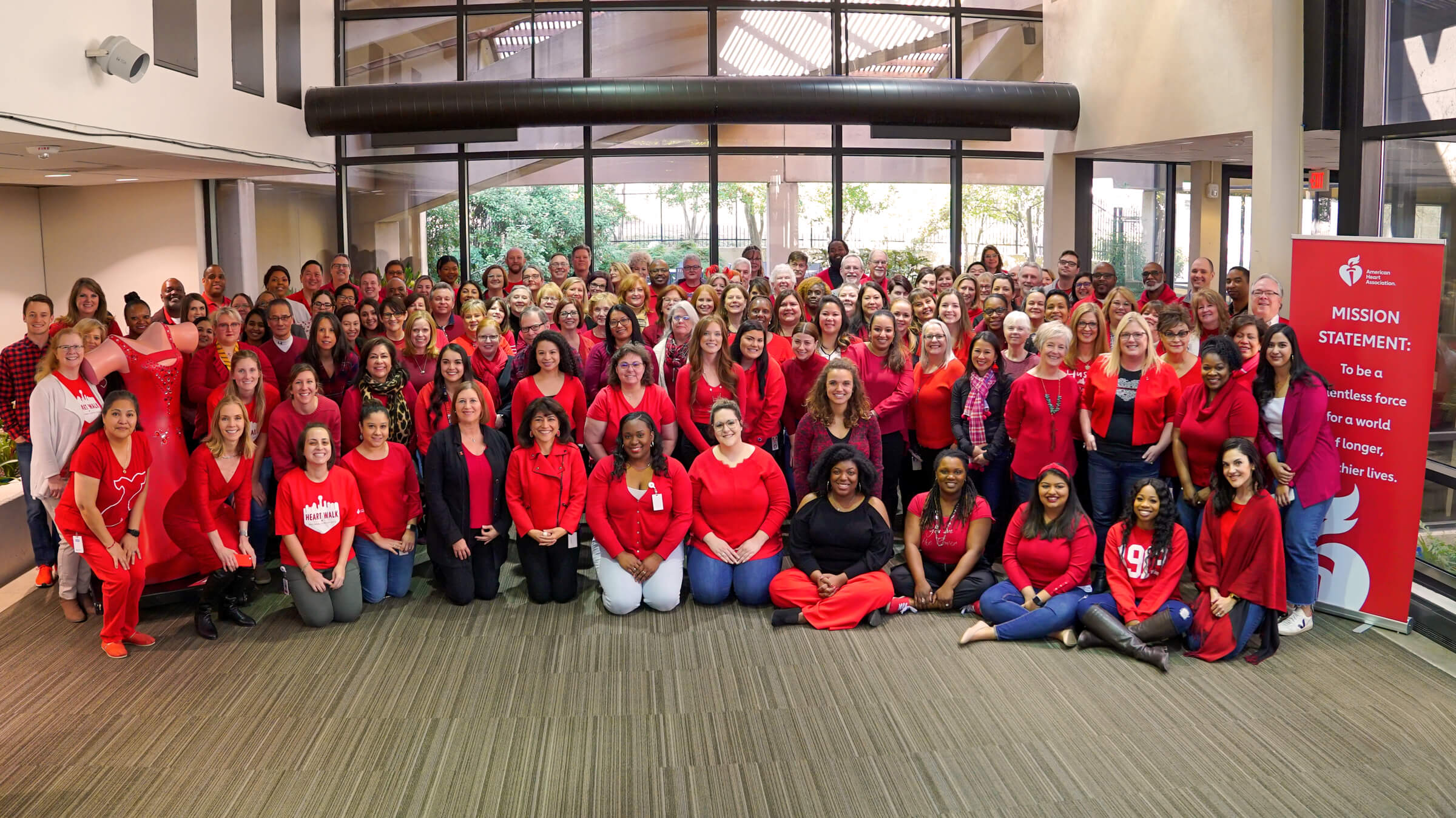 A large group photo of American Heart Association employees