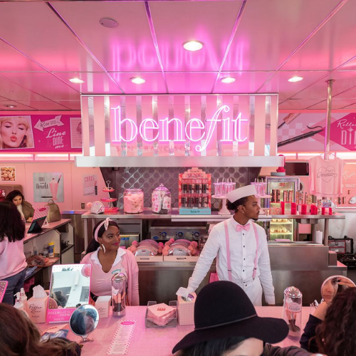 Benefit Cosmetics store is filled with people